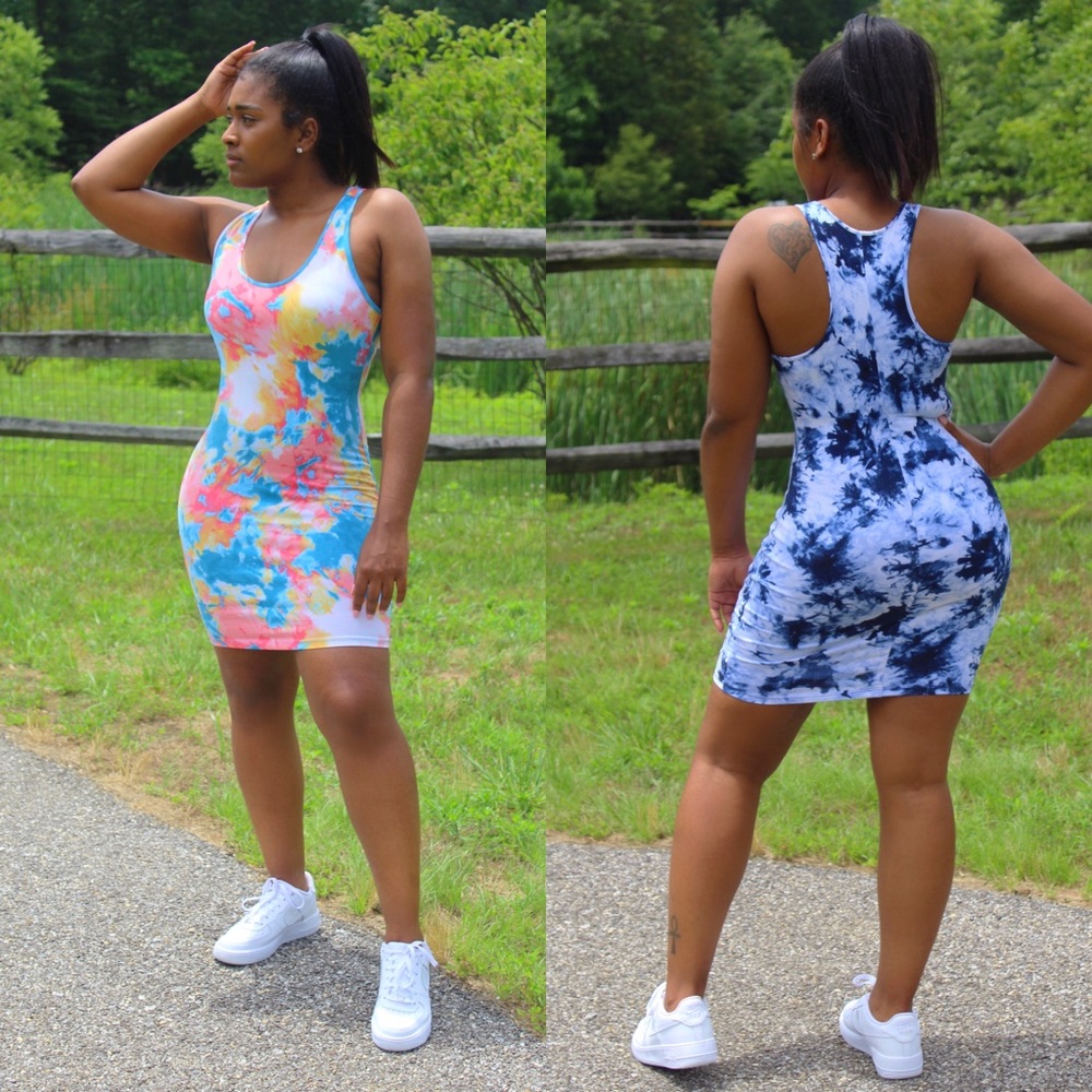 Multicolor Tie Dye Mini Dress